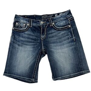 Miss Me Y2K faded flap pocket Bermuda Denim Jean shorts SZ 28 New